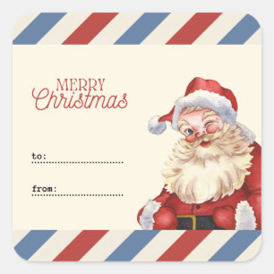 Adesivo Quadrado Do Papai Noel por favor Entregue ao Natal 