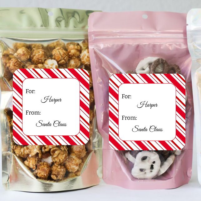 Adesivo Quadrado Do presente de Natal dos Papais noeis Personalizad (Criador carregado)