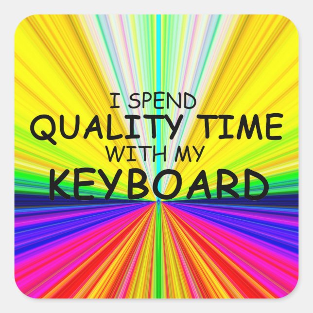 Adesivo Quadrado do Teclado de Tempo de Qualidade (Frente)