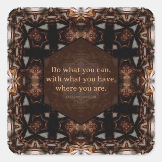 Adesivo Quadrado Do What You Can WoW Quote (Frente)