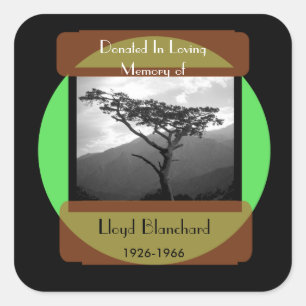 Adesivo Quadrado Doado em memória de