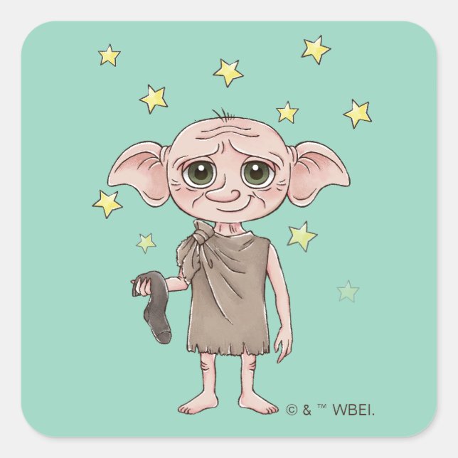 Adesivo Quadrado Dobby Watercolor Character Art (Frente)