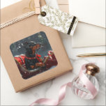 Adesivo Quadrado Doberman Dog Christmas Festivo<br><div class="desc">Perfeito para amantes de cães e mães de cães. Este tema festivo captura a alegria e o espírito da estação, apresentando ilustrações caninas lúdicas e carinosas adormecidas com sotaques de férias. Ideal como presente para amantes de cães, adicionando um toque encantador ao decoro de Natal e presentes. Celebre a temporada...</div>