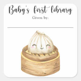 Adesivo Quadrado dobramento de aquarela - primeira biblioteca do be