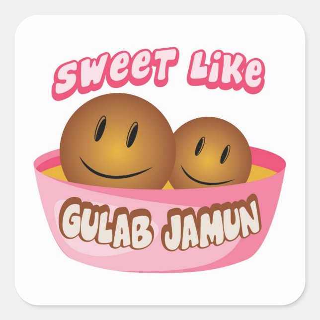 Adesivo Quadrado Doce Como Gulab Jamun Sticker (Frente)
