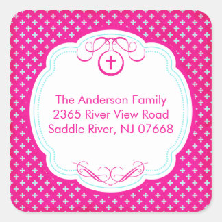 Adesivo Quadrado Doce Cruz Em Frame Address Sticker Baptism