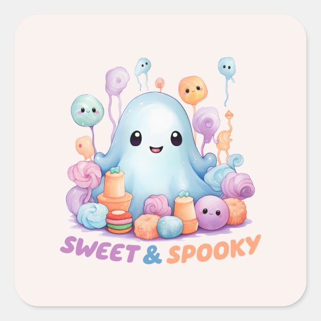Adesivo Quadrado Doce e Spooky (Frente)