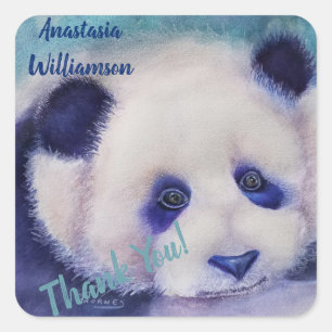 ADESIVO QUADRADO DOCE PANDA BEAR OBRIGADO