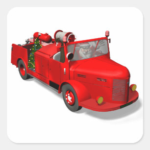 Adesivo Quadrado Doce Papai Noel No Motor De Fogo