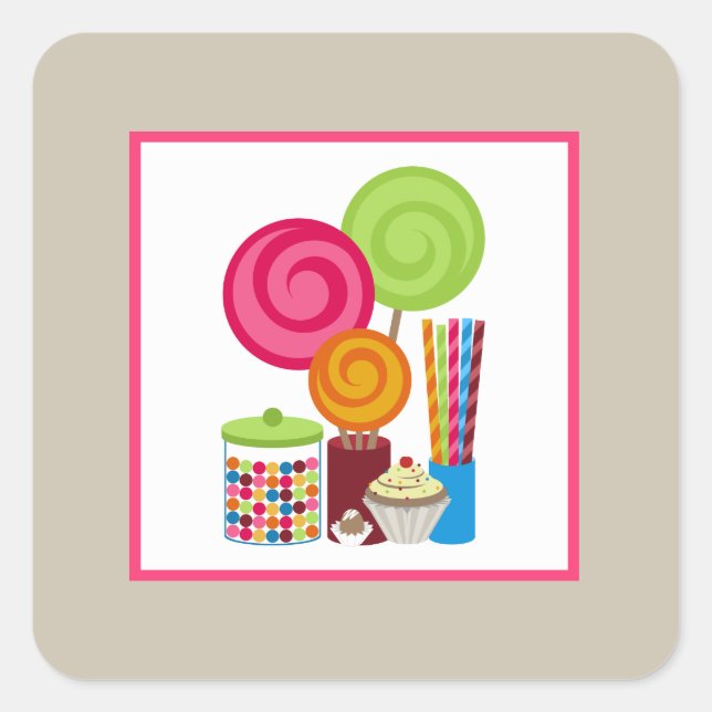 Adesivo Quadrado Doces e doces (Frente)