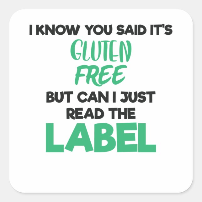 Adesivo Quadrado Doença Celielefônica Leia Livre O Rótulo Glúten I (Frente)