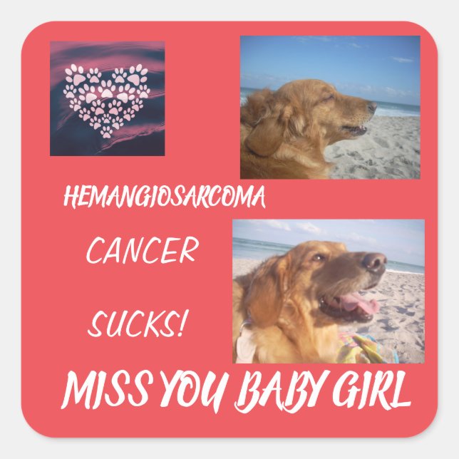 Adesivo Quadrado Dog Angel Lembrança Keepsael (Frente)