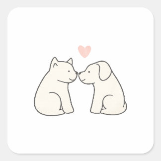 Adesivo Quadrado Dog Love Sticker