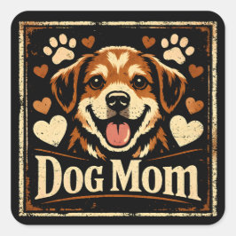 Adesivo Quadrado Dog Mom – Proud Canine Mother Love
