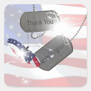Adesivo Quadrado Dog tags militares