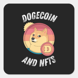 Adesivo Quadrado Dogecoina E Nfts - Engraçada Cripto