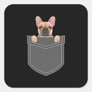 Adesivo Quadrado Dogs Lovers French Bulldog In My Pocket Apparel