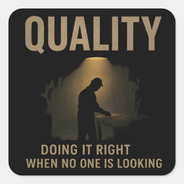 Adesivo Quadrado Doing It Right - Quality Engineer Motivation (Frente)
