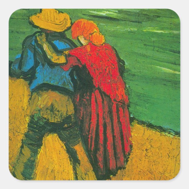 Adesivo Quadrado Dois amantes de Vincent van Gogh (Frente)