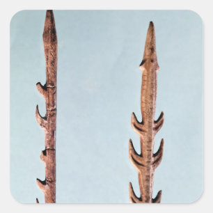 Adesivo Quadrado Dois arpões, período paleolítico superior