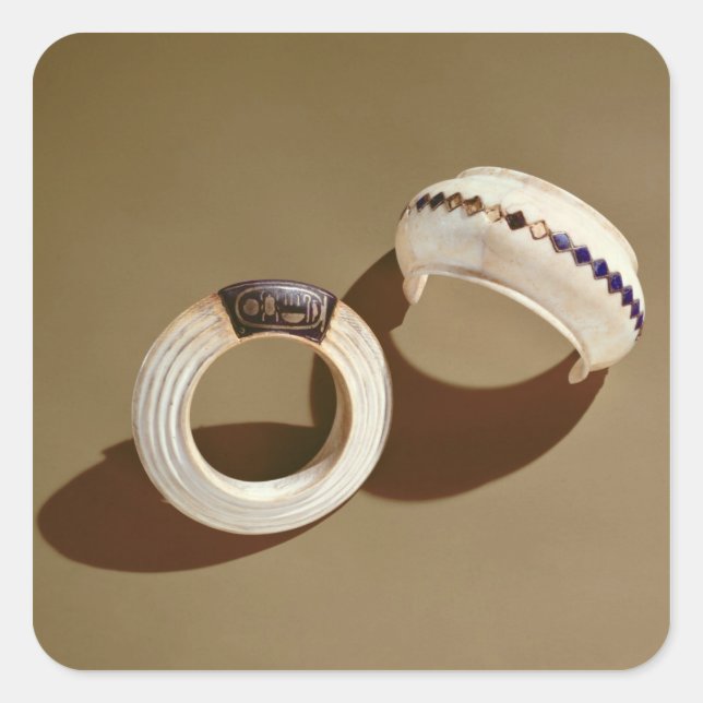 Adesivo Quadrado Dois braceletes, do túmulo de Tutankhamun (Frente)