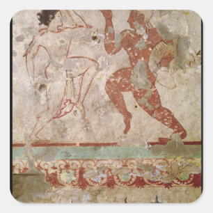 Adesivo Quadrado Dois Dançarinos e Golfinhos