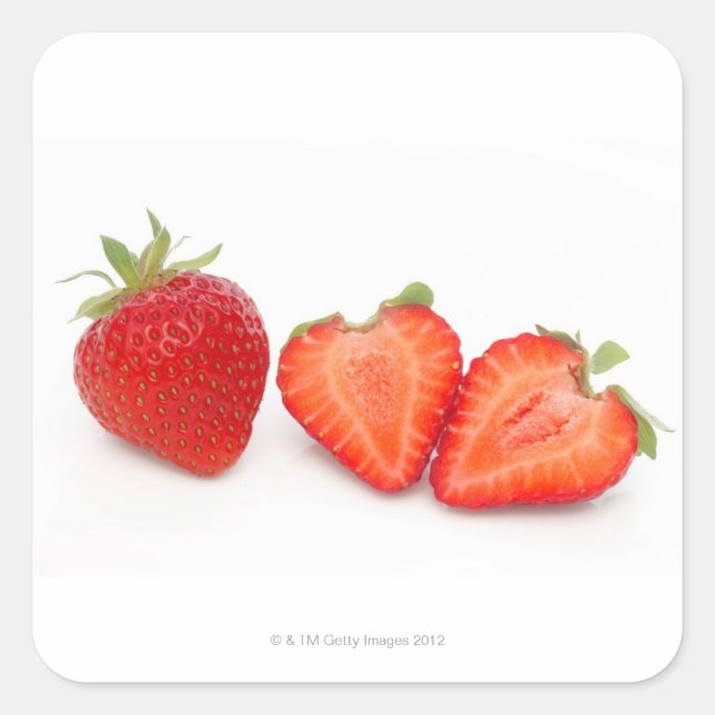 Adesivo Quadrado Dois frescos, maduros, cultivados em casa, orgânic (Frente)