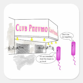 Adesivo Quadrado Dois gramas - Ros negativos andam em um bar