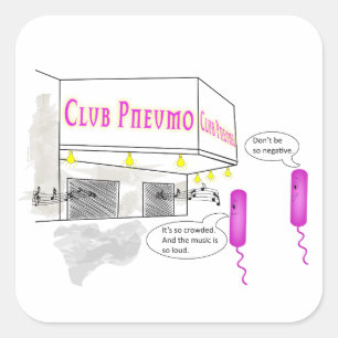 Adesivo Quadrado Dois gramas - Ros negativos andam em um bar