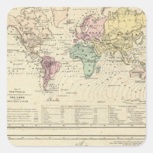 Adesivo Quadrado Dois mapas do mundo