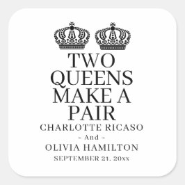 Adesivo Quadrado Dois Queens Fazem Um Casamento Lésbico De Gay Par