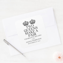 Adesivo Quadrado Dois Queens Fazem Um Casamento Lésbico De Gay Par