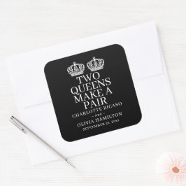 Adesivo Quadrado Dois Queens Fazem Um Casamento Lésbico De Gay Par