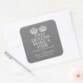 Adesivo Quadrado Dois Queens Fazem Um Casamento Lésbico De Gay Par
