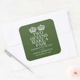 Adesivo Quadrado Dois Queens Fazem Um Casamento Lésbico De Gay Par