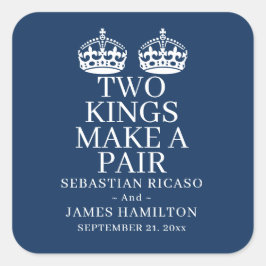 Adesivo Quadrado Dois Reis Fazem Um Casamento Par Gay