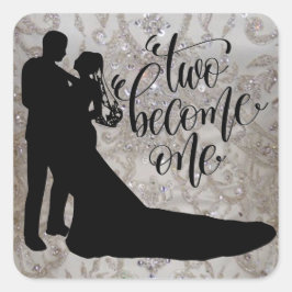 Adesivo Quadrado Dois Tornem-Se Um Adesivo/Selo De Envelope Clássic