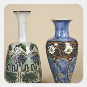 Adesivo Quadrado Dois vasos de Doulton por Eliza Simmance, c.1880