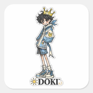 Adesivo Quadrado DOKI™ | Sticker do Personagem Original Príncipe do