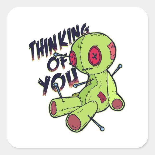 Adesivo Quadrado Doll Voodoo (Frente)