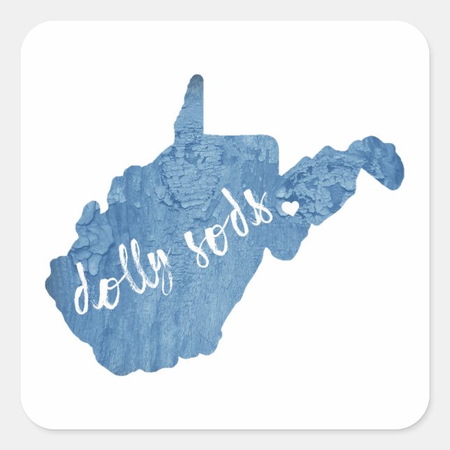 Adesivo Quadrado Dolly Sods Wilderness West Virginia Wood Grain (Frente)