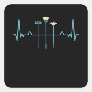 Adesivo Quadrado Dom da Limpeza de Pulsação Engraçado