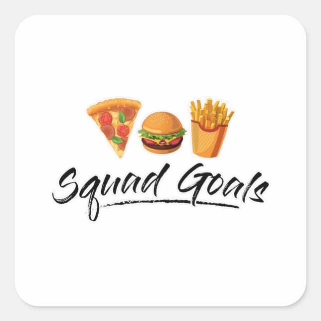 Adesivo Quadrado Dom De Comida Engraçada De Queijo Com Burger De Co (Frente)