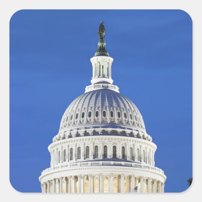 Adesivo Quadrado Domo do Capitólio dos EUA (Frente)
