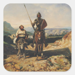Adesivo Quadrado Don Quixote e Sancho
