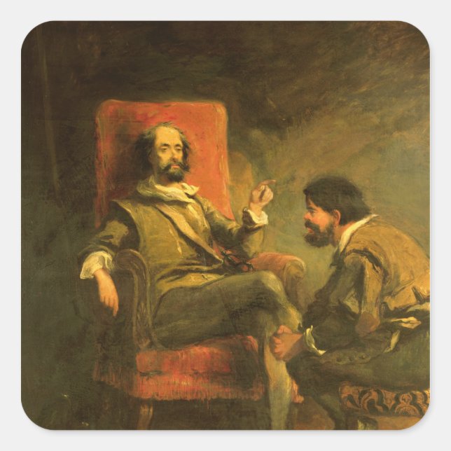 Adesivo Quadrado Don Quixote e Sancho Panza (Frente)