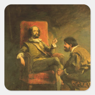 Adesivo Quadrado Don Quixote e Sancho Panza
