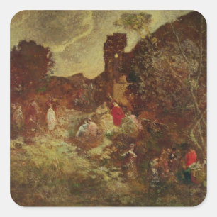 Adesivo Quadrado Don Quixote e Sancho Panza, c.1865