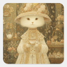 Dona Gata Snow – Gata Vitoriana com Xícara de Chá