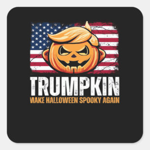Adesivo Quadrado Donald Halloween - Trumpkin Torna o Halloween Louc